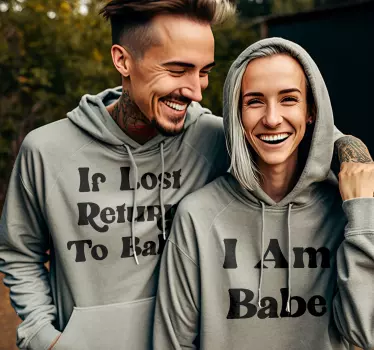 If lost, return to Babe Partner Pullover - TenStickers