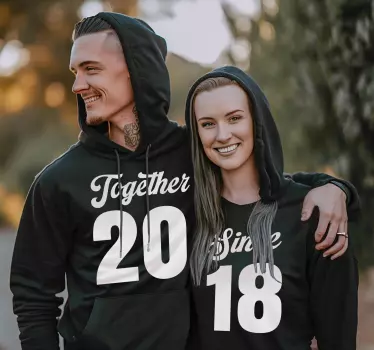 Partner Pullover Hoodie zusammen seit... - TenStickers