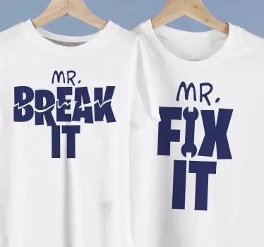 Papa Sohn T Shirt Herr. Korrigiere es, mr. Mach es kaputt - TenStickers