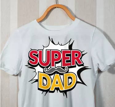 Vater Sohn T Shirt Super Dad Schnurrbart - TenStickers