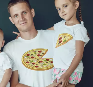 Vater Sohn T Shirt Passende pizzastücke - TenStickers