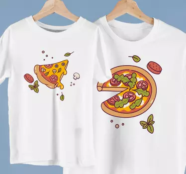 Vater Sohn T Shirt Pizzastück - TenStickers