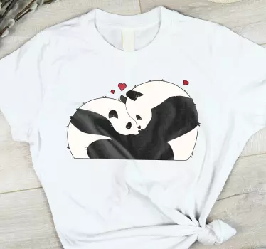 Partner T Shirts kuschelnde Pandas - TenStickers