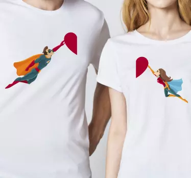 Superhelden Paar Partner T Shirts - TenStickers