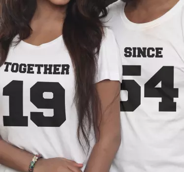 Partner T Shirts Zusammen seit... personalisiert - TenStickers