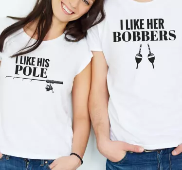 Pärchen t shirts angler humor für paare - TenStickers