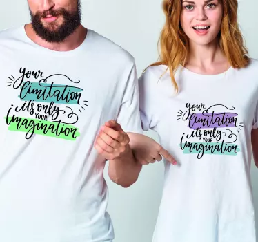 Pärchen t shirts deine vorstellungskraft kennt keine grenzen - TenStickers
