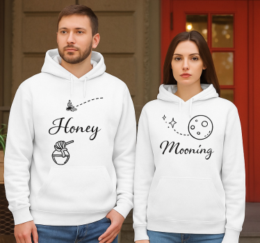 Pärchen t shirts einfarbig für die hochzeitsreise - TenStickers