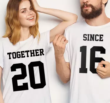 Pärchen t shirts gemeinsam seit 16 - TenStickers