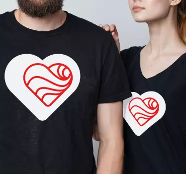 Pärchen T Shirts herz muster umarmung - TenStickers