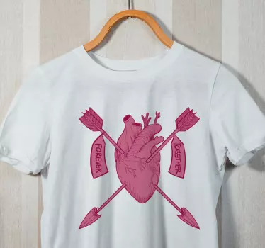 Pärchen t shirts herz und pfeile zusammen - TenStickers