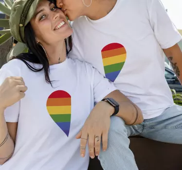 Pärchen t shirts herzform liebe - TenStickers