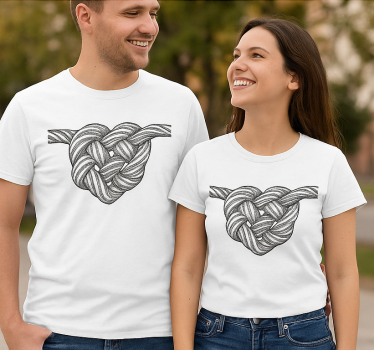 Pärchen t shirts herzförmiger knoten - TenStickers