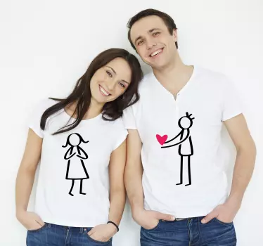 Pärchen t shirts herzgesten für paare - TenStickers