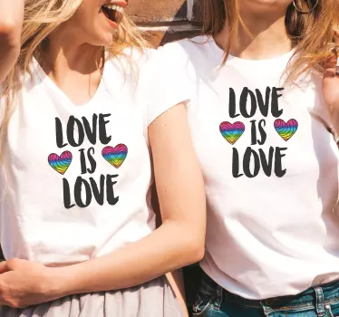 Pärchen t shirts liebe ist liebe herzen - TenStickers