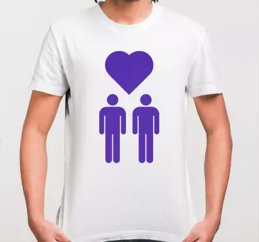 Pärchen t shirts mit lila liebessymbol - TenStickers