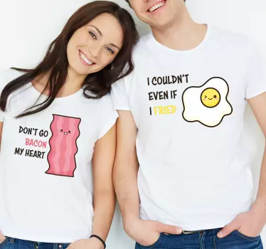Pärchen t shirts mit niedlichen essenswitzen - TenStickers