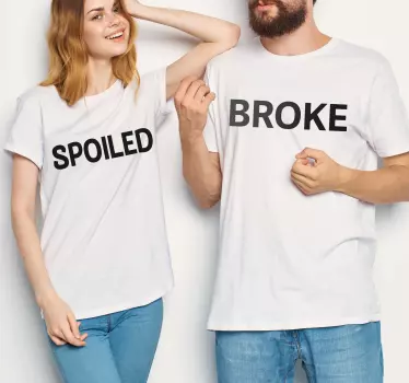Pärchen t shirts mit passenden liebesbotschaften - TenStickers