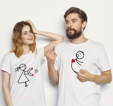 Pärchen t shirts mit süßem paar-charme - TenStickers