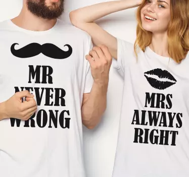 Pärchen t shirts mr immer recht mrs immer recht - TenStickers