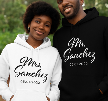Pärchen t shirts mr & mrs "sanchez" - TenStickers