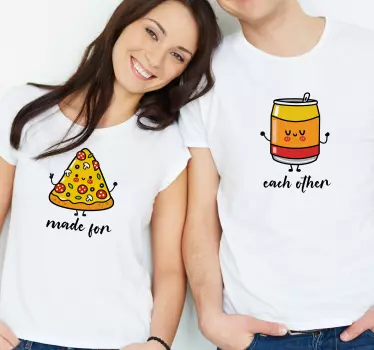 Pärchen t shirts pizza und limonade zusammen - TenStickers