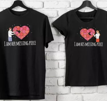 Pärchen t shirts puzzlestücke herzverbindung - TenStickers