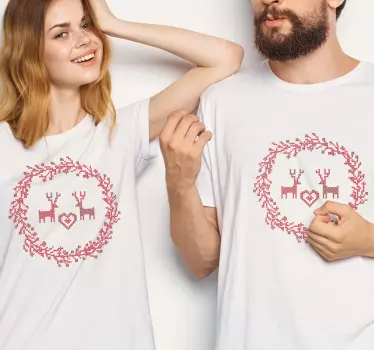 Pärchen t shirts rentier liebe paar - TenStickers