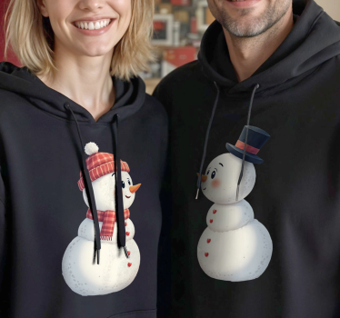 Pärchen T Shirts schneemannpaar verliebt - TenStickers