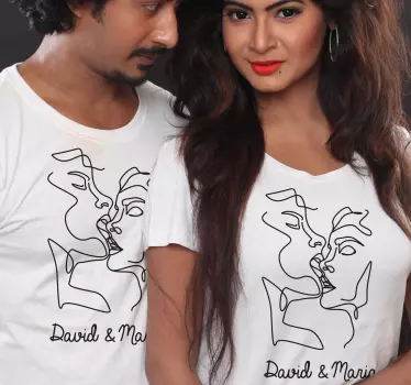 Pärchen t shirts stilvolle umarmung - TenStickers