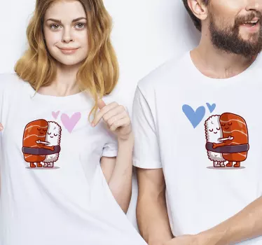 Pärchen t shirts süßes paar umarmung - TenStickers