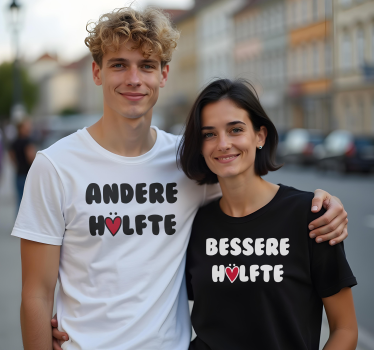 Pärchen T Shirts text für die bessere hälfte - TenStickers