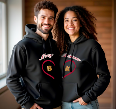 Pärchen T Shirts weihnachtshoodies personalisiert mit namensbuchs - TenStickers