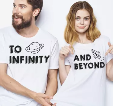 Pärchen t shirts weltraumabenteuer paar - TenStickers