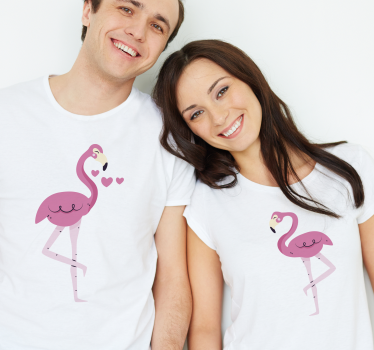 Pärchen T Shirts zwei flamingos - TenStickers