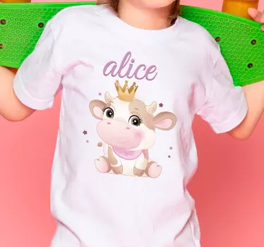 Shirt Baby Süße kuh für mädchen mit Namen - TenStickers