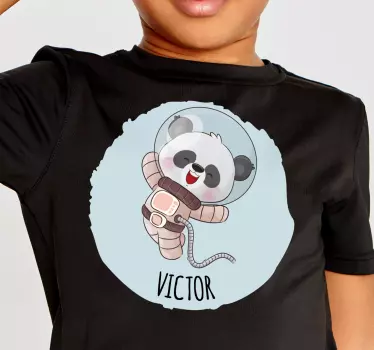 Shirt Baby Süßer panda für jungen mit Namen - TenStickers
