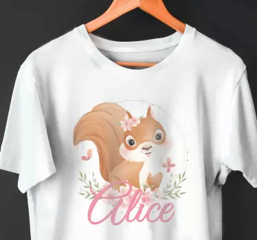 Shirt Baby Süßes eichhörnchen für mädchen mit Namen - TenStickers