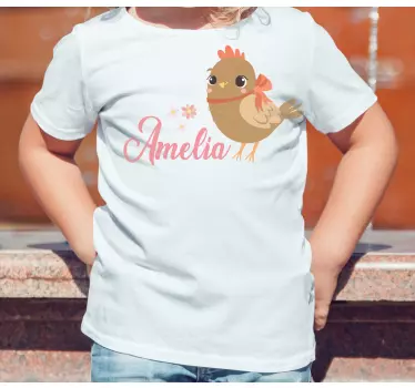 T-Shirt Baby braunes küken mit namen - TenStickers