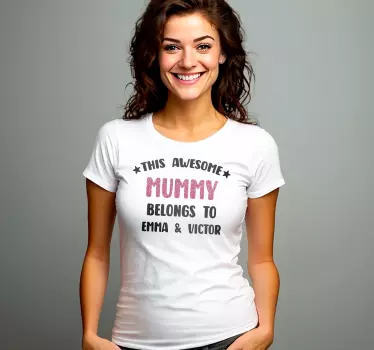 T-Shirt mit personalisierten Kindernamen Awesome Mummy - TenStickers