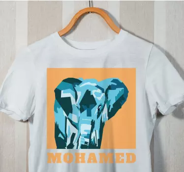 T-shirt mit namen bunten elefantenporträt - TenStickers