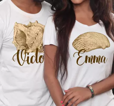 T-shirt mit namen für paare mit muschelnamen - TenStickers