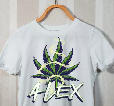 T-shirt mit namen personalisiertes blätterdesign - TenStickers