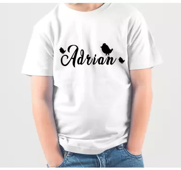T-shirt mit namen personalisiertes vogel design - TenStickers