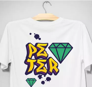 T-shirt mit namen peter diamond design - TenStickers