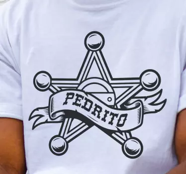 T-shirt mit namen sheriffstern nach wunsch - TenStickers