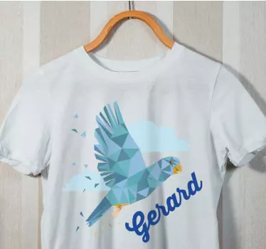 T-shirt mit namen stilisierter fliegender vogel - TenStickers