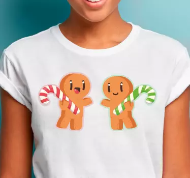 Lebkuchenmann mit Zuckerstange Weihnachts T Shirt - TenStickers