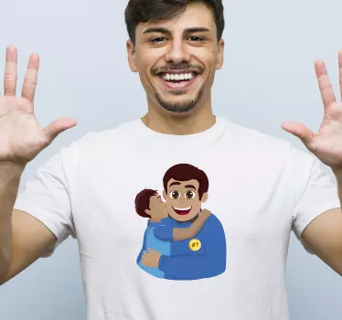 Vater und sohn t shirts glücklicher papa umarmt sohn - TenStickers