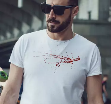 Vater und sohn t shirts mit stilvollem roten spritzdesign - TenStickers